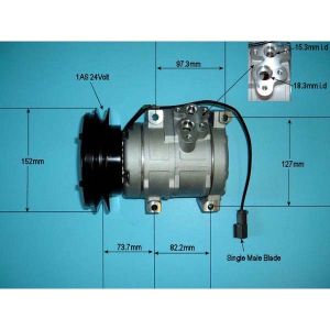 Compressor (AirCon Pump) Komatsu Excavator PC200LC-7 Diesel (1990 to 2023)